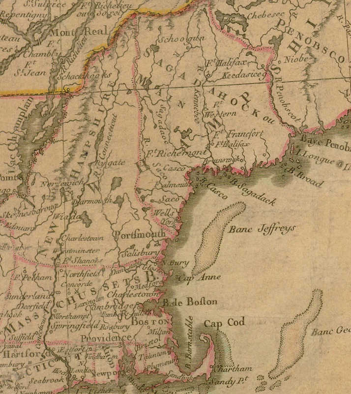 Detail from Carte des États-Unis de l'Amérique suivant le traité de paix de 1783. 